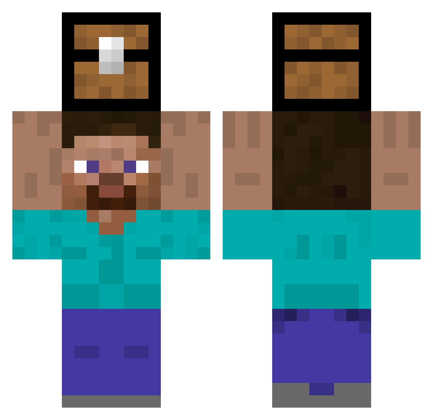 Kevin1723 Minecraft skin, front and back view