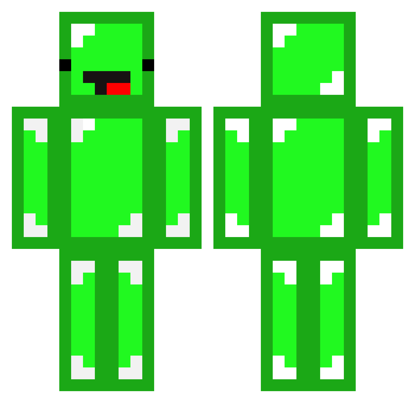 SaltyPepperDip Minecraft skin, front and back view
