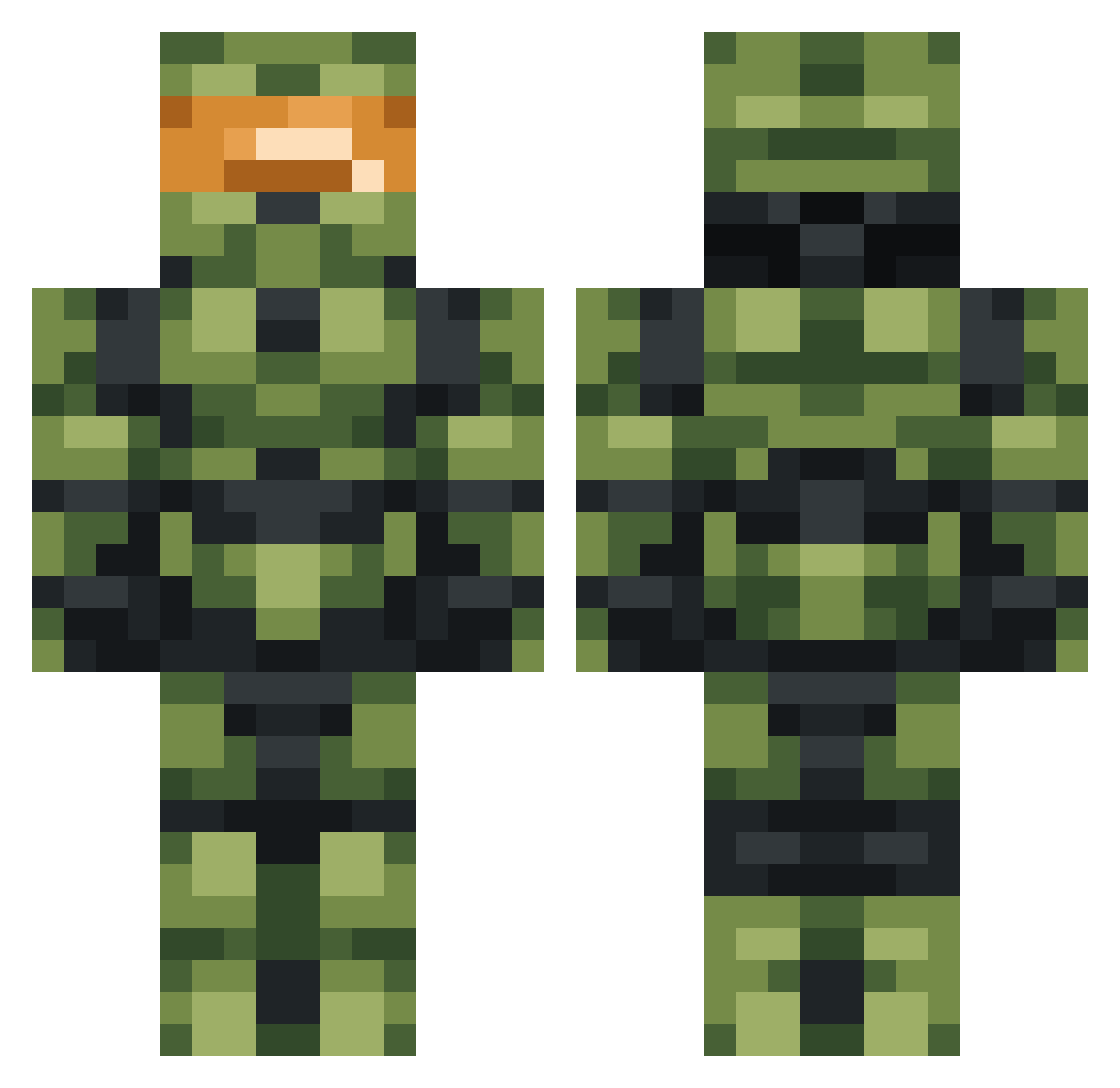 LiokoDev Minecraft skin, front and back view