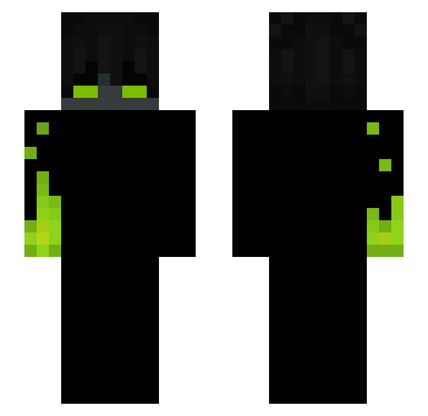FlockaX Minecraft skin, front and back view