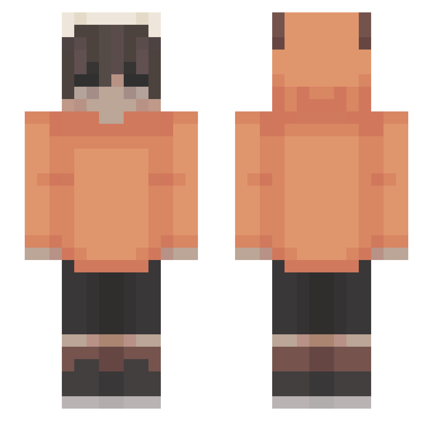 _SolVulpes Minecraft skin, front and back view