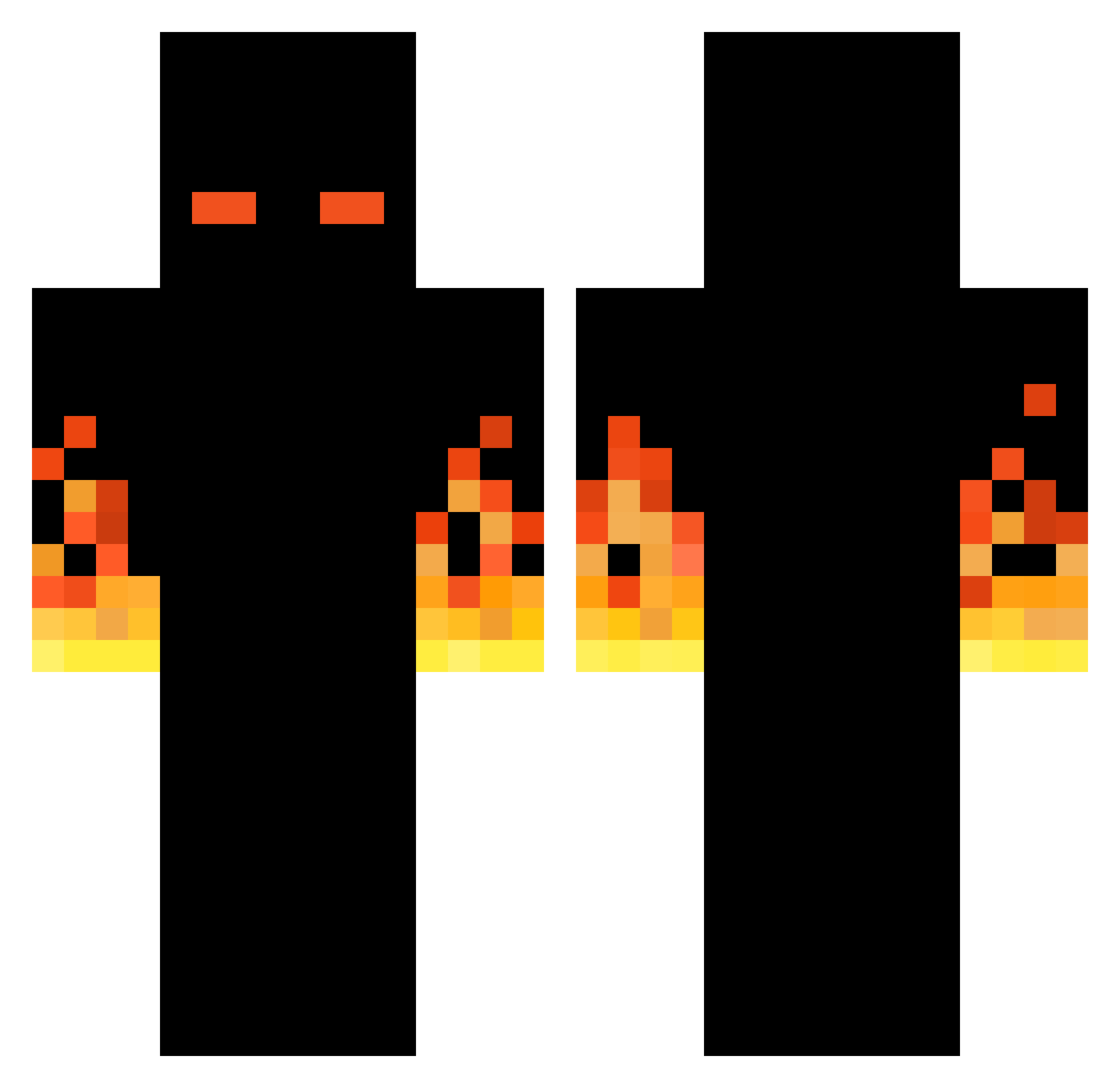 UnrelentingHam Minecraft skin, front and back view