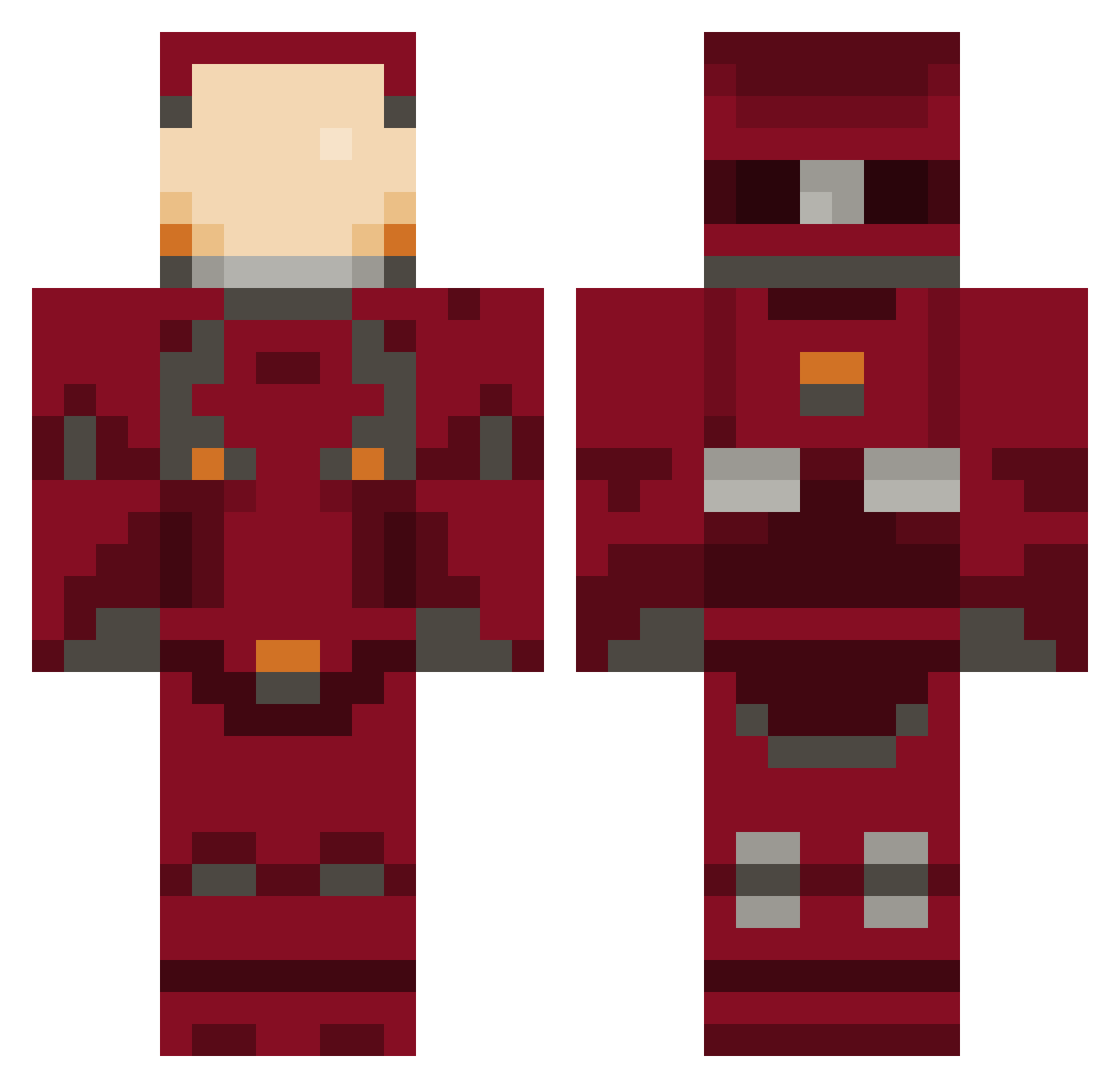 Calleko Minecraft skin, front and back view