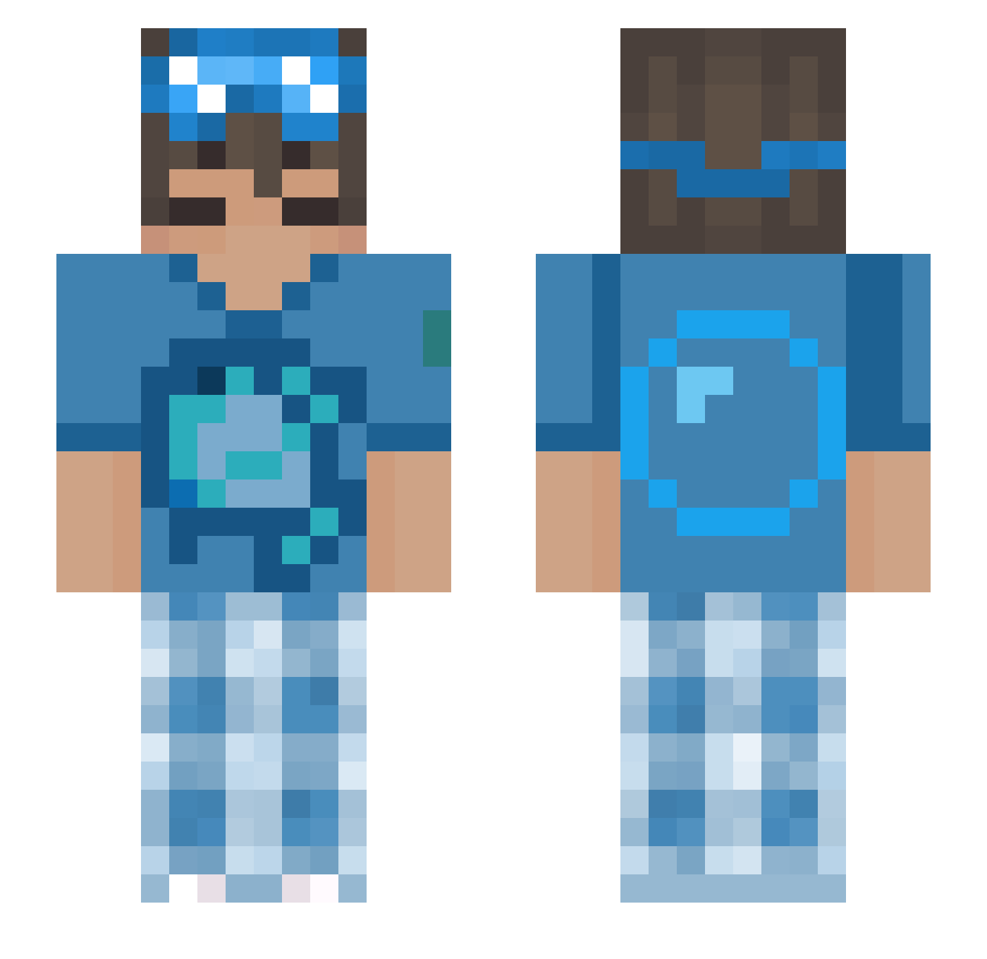 pornuw Minecraft skin, front and back view
