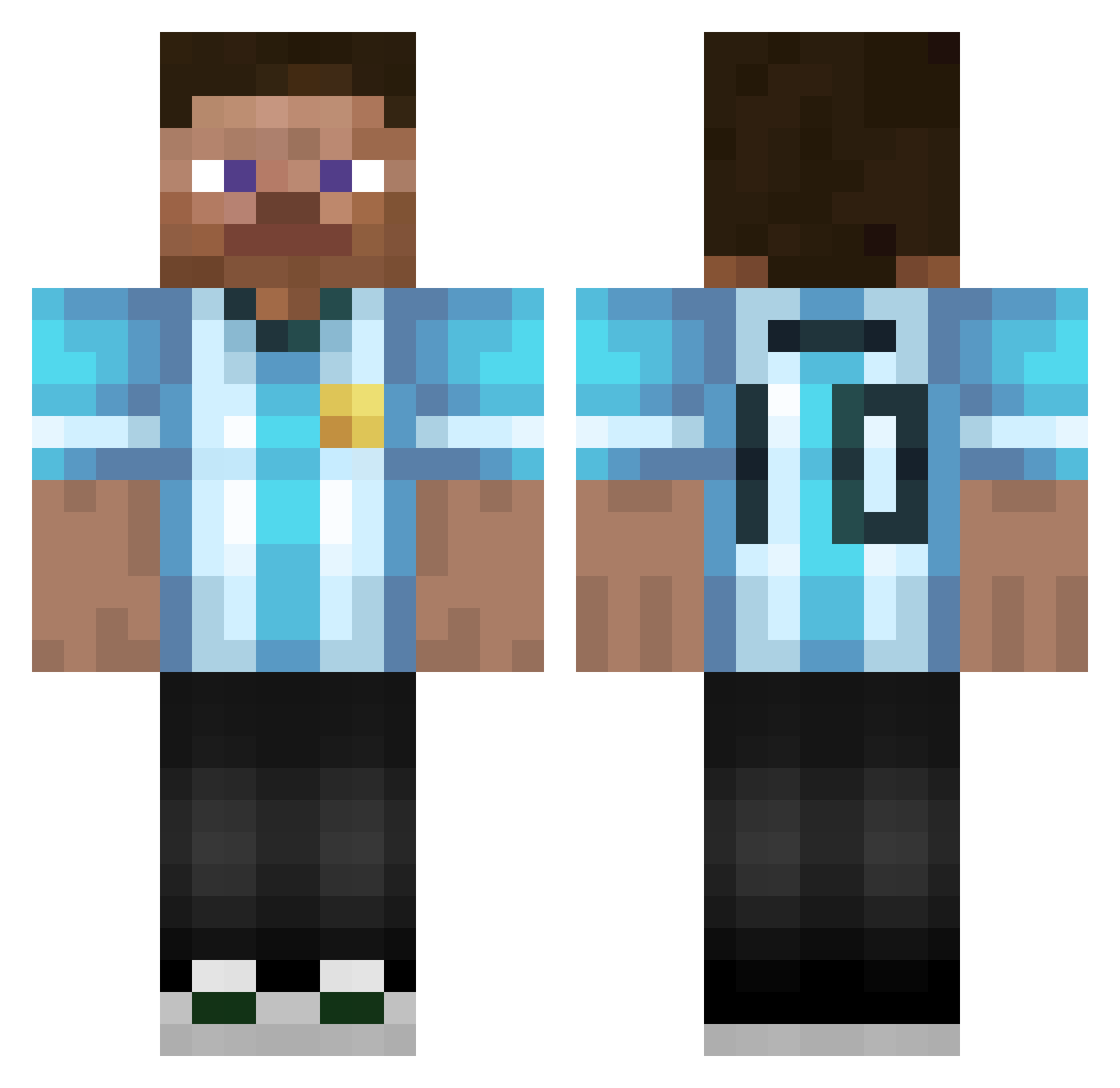 FranChela17 Minecraft skin, front and back view