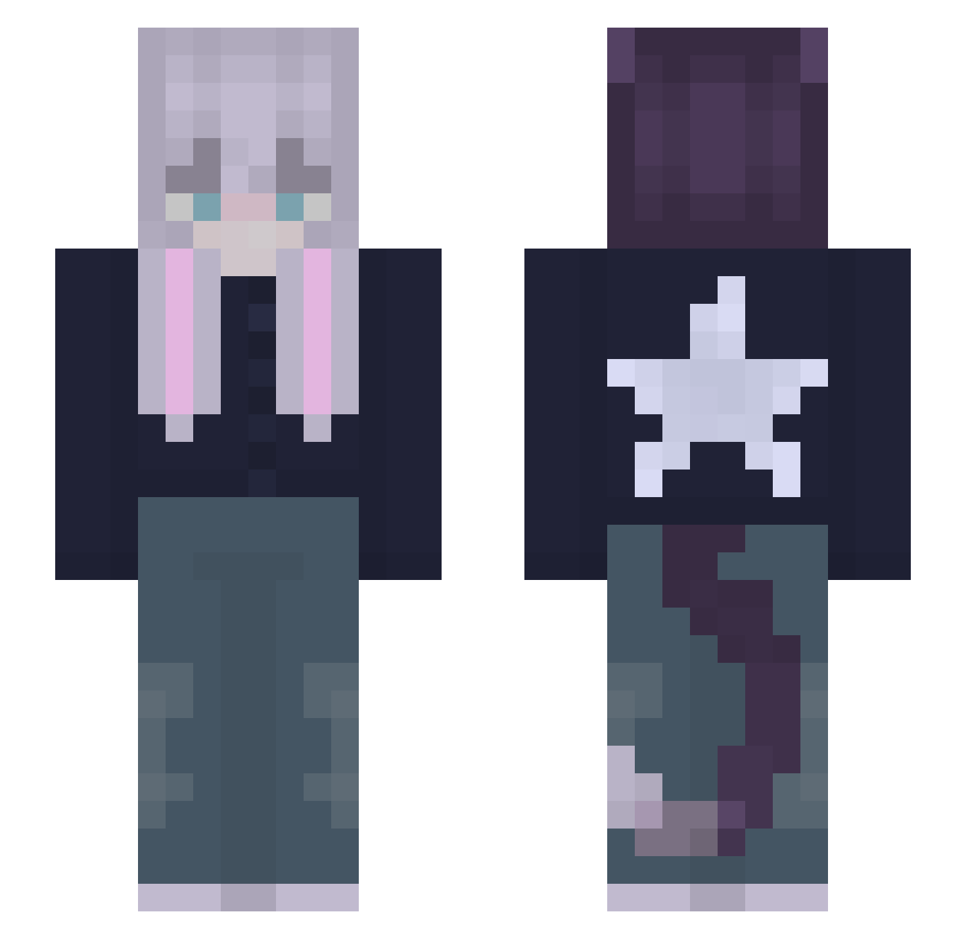 Callity Minecraft skin, front and back view