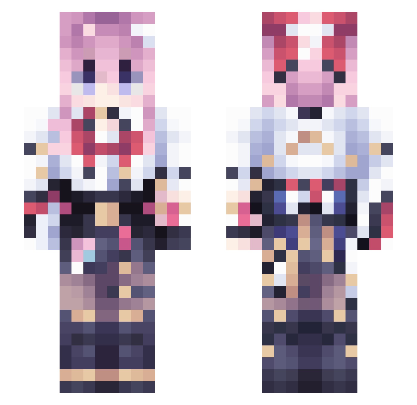 Nymphalie_ Minecraft skin, front and back view