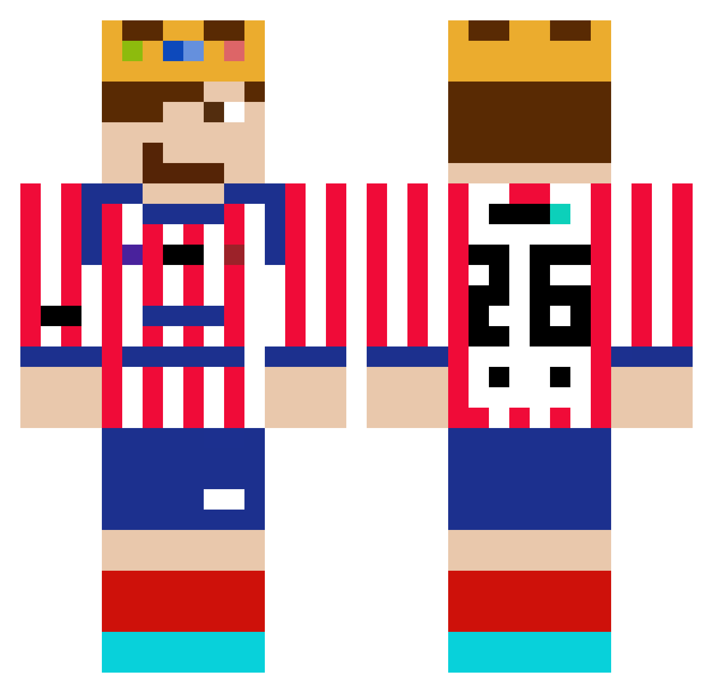 3x0dia_B01_69 Minecraft skin, front and back view