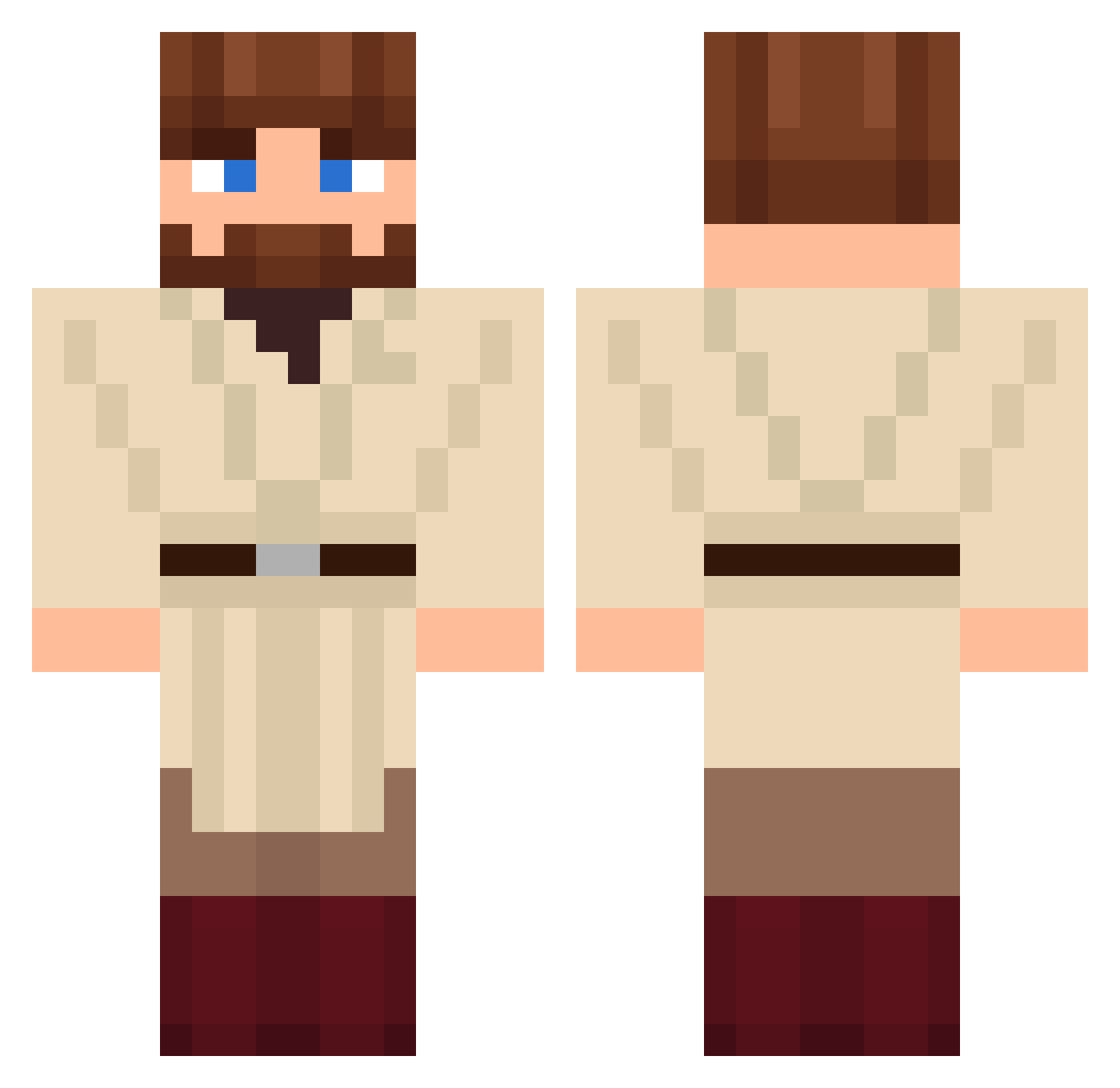 Barbarrey Minecraft skin, front and back view