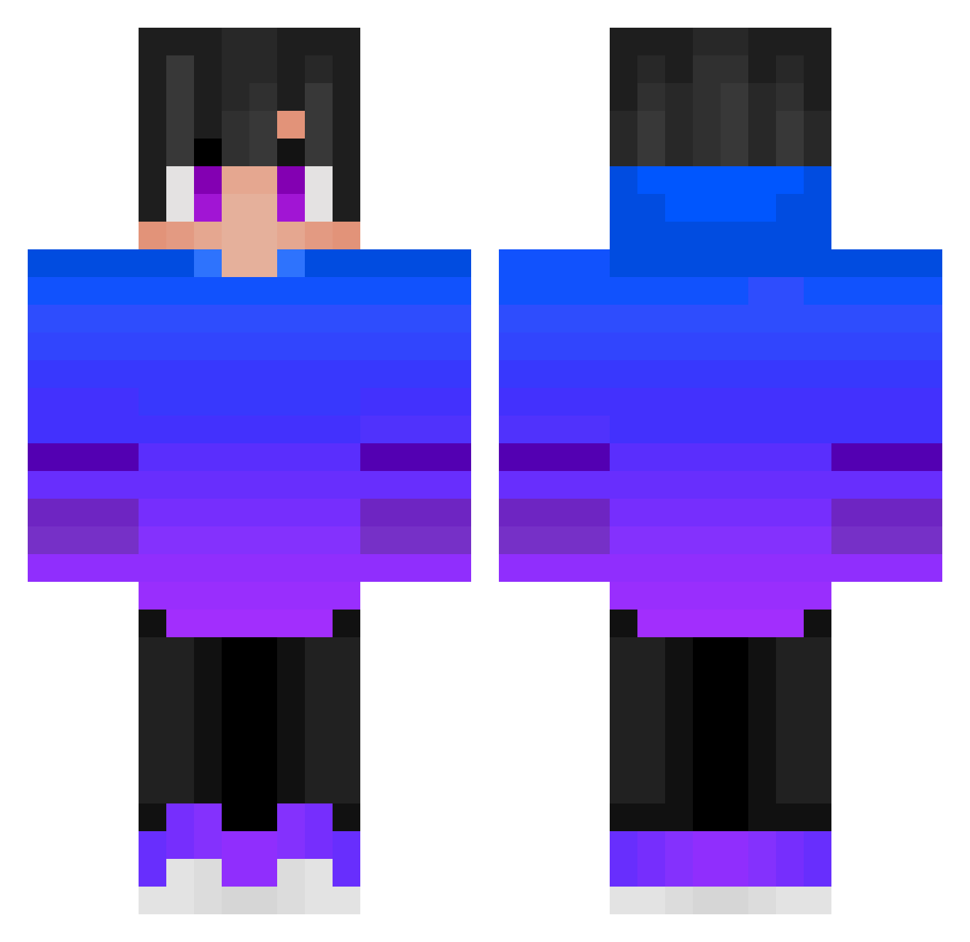 PUKO_S Minecraft skin, front and back view