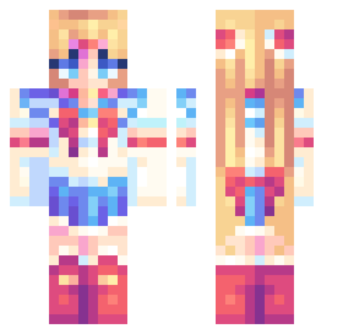Hughesey321 Minecraft skin, front and back view