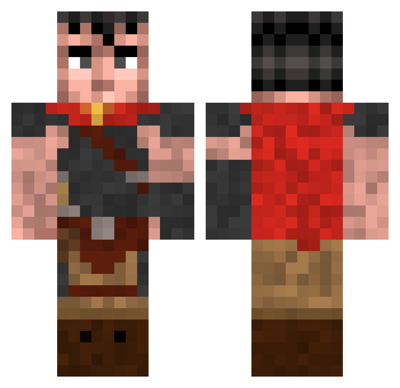 Boris_Bro Minecraft skin, front and back view
