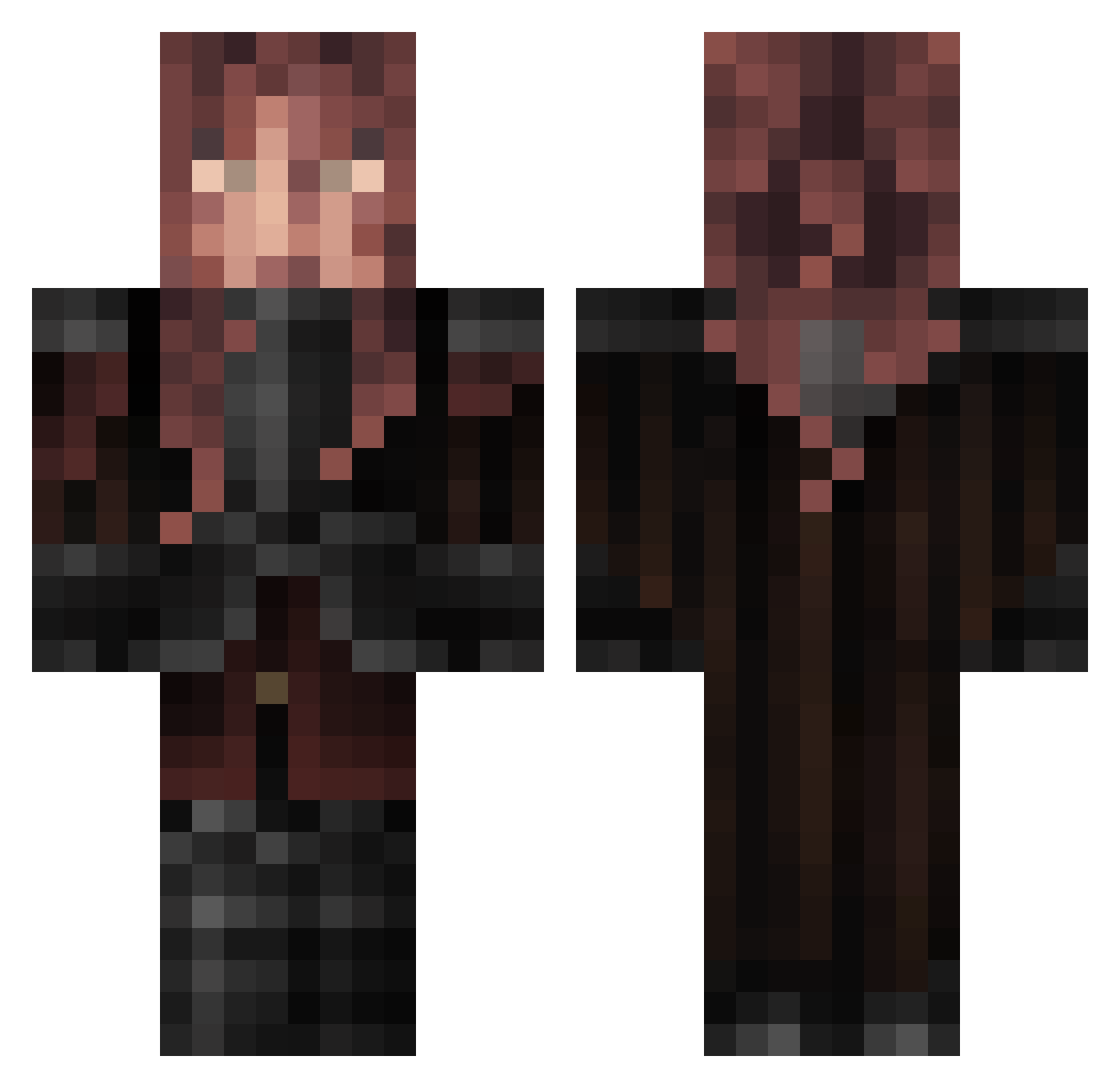 TomFunks Minecraft skin, front and back view