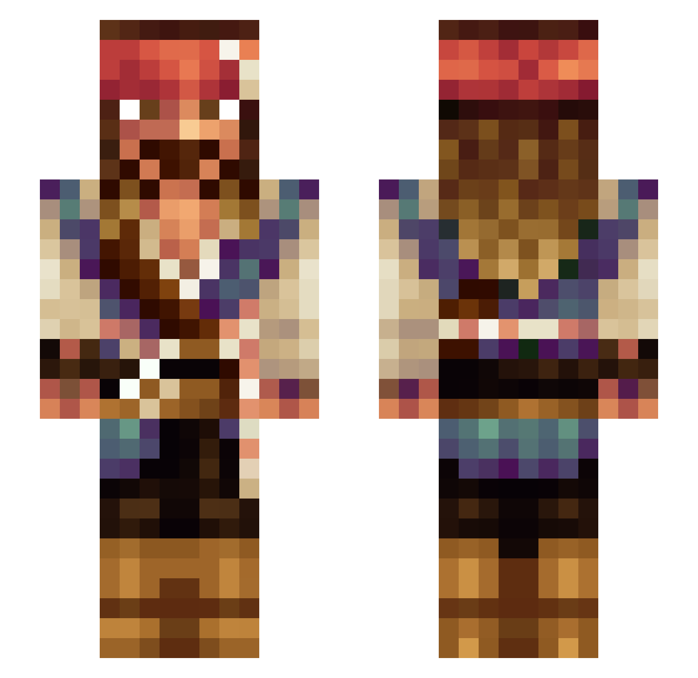 Shoval1422 Minecraft skin, front and back view