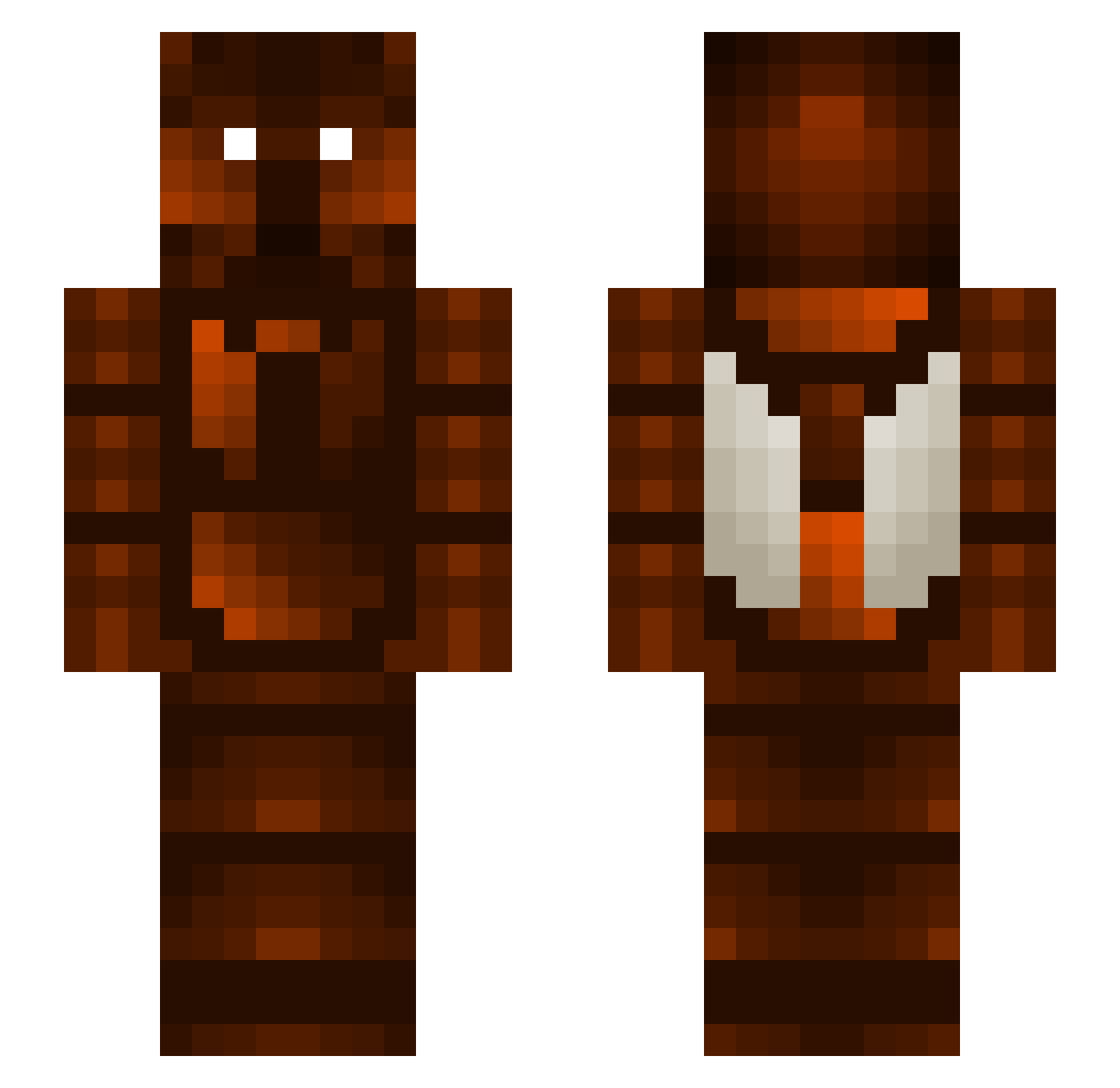Ferrawing Minecraft skin, front and back view