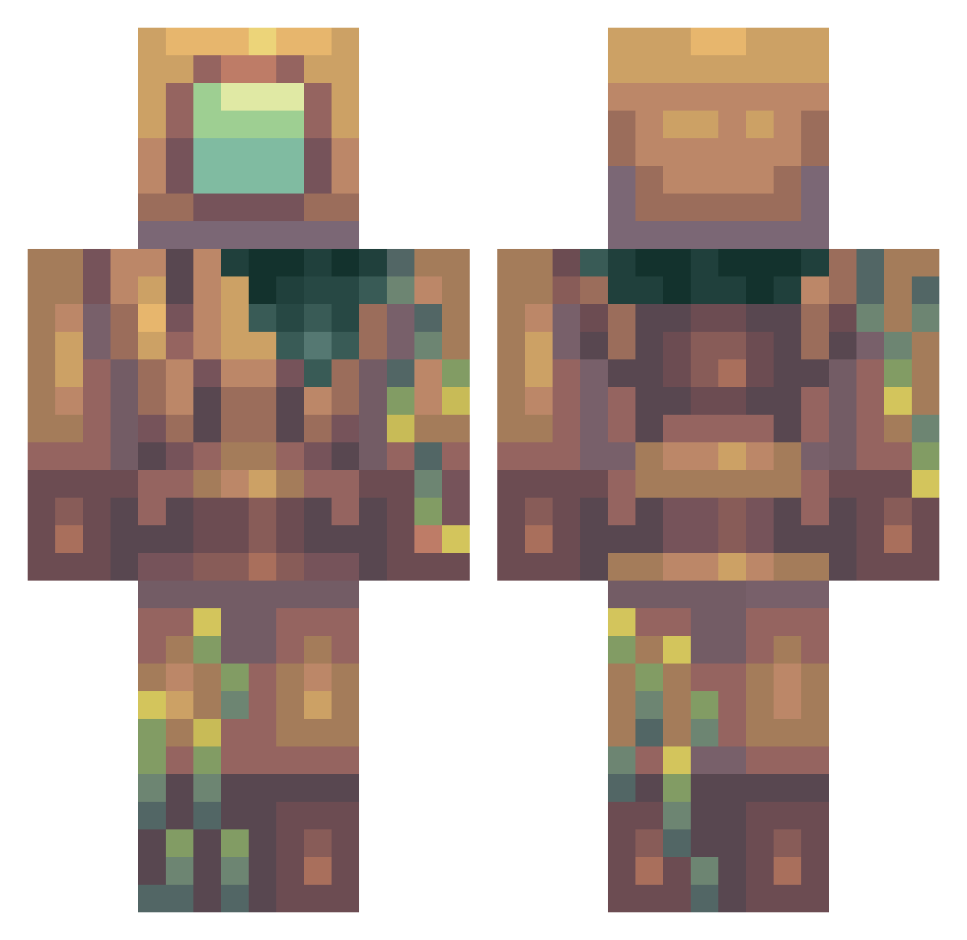 AzureUndead Minecraft skin, front and back view