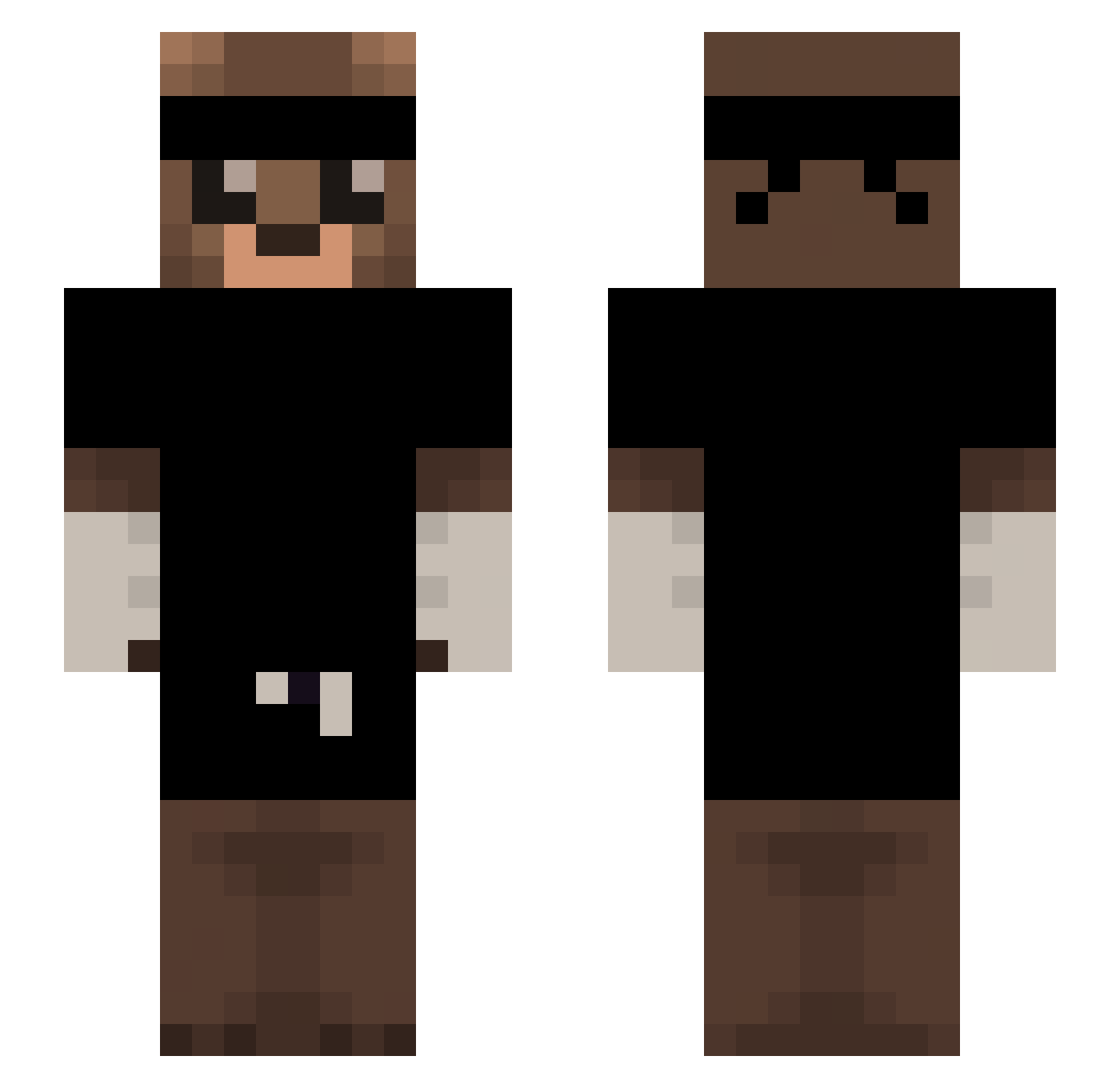 LeafixZ Minecraft skin, front and back view