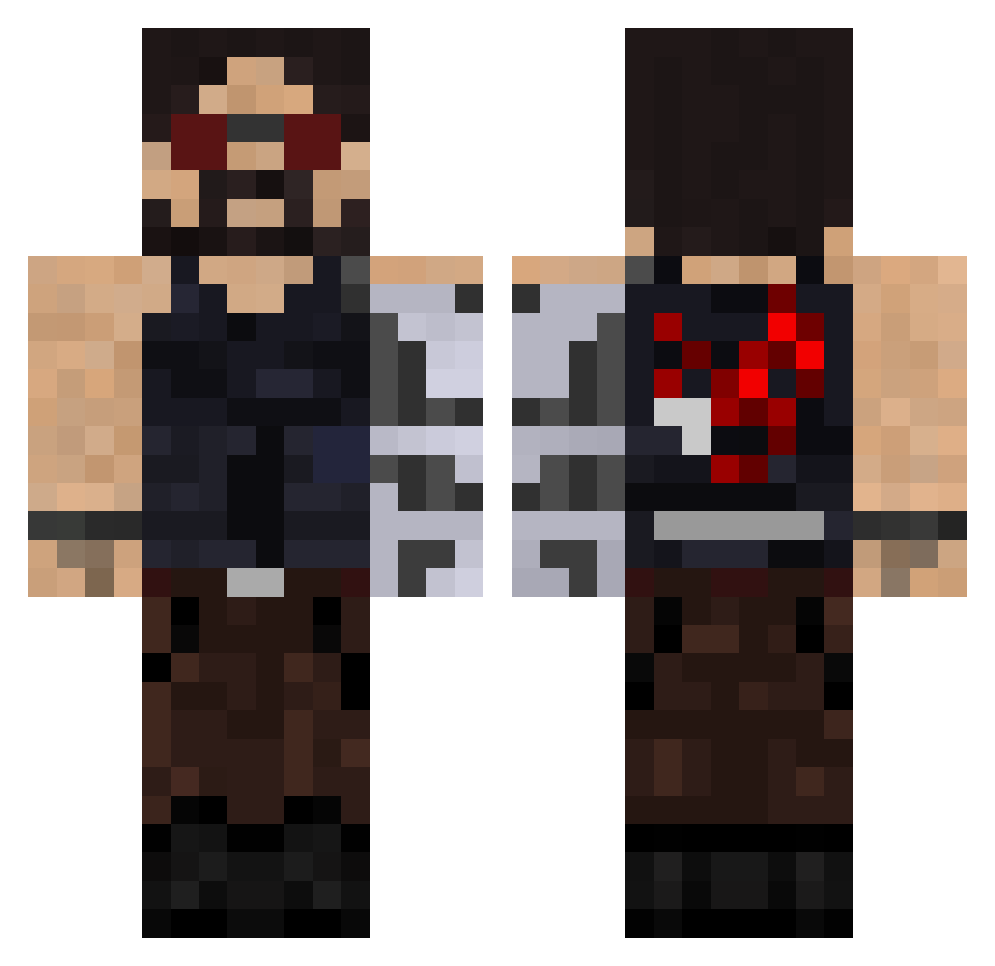 Ripperdoc_ Minecraft skin, front and back view