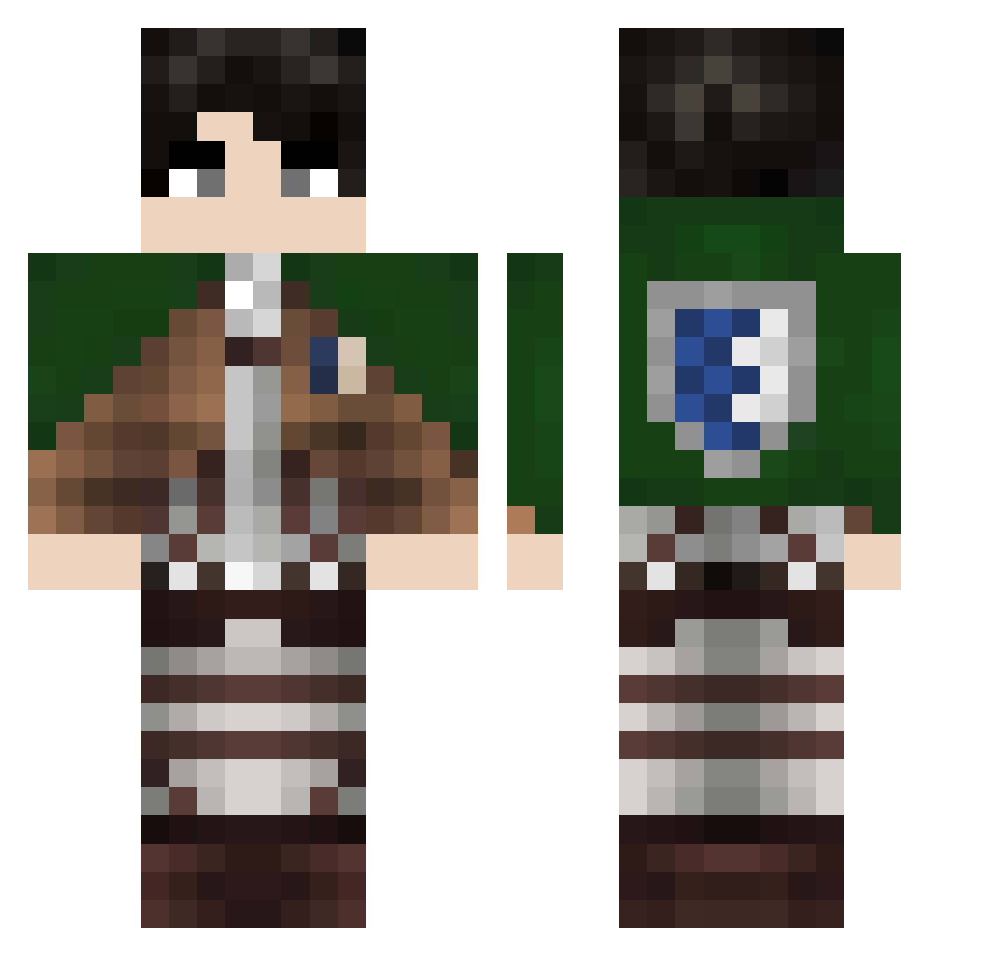 V3nixYt Minecraft skin, front and back view