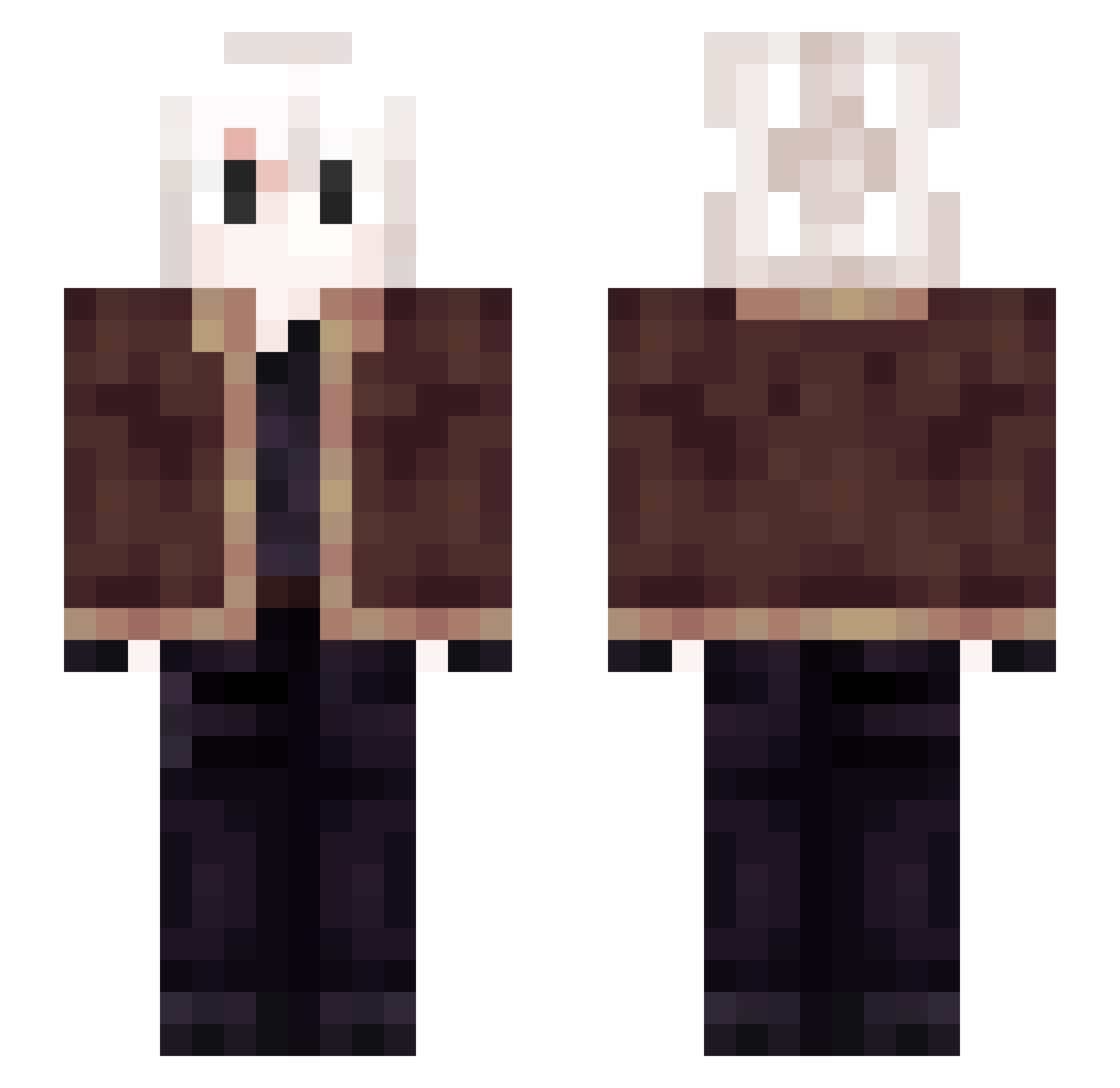 Nikos564 Minecraft skin, front and back view