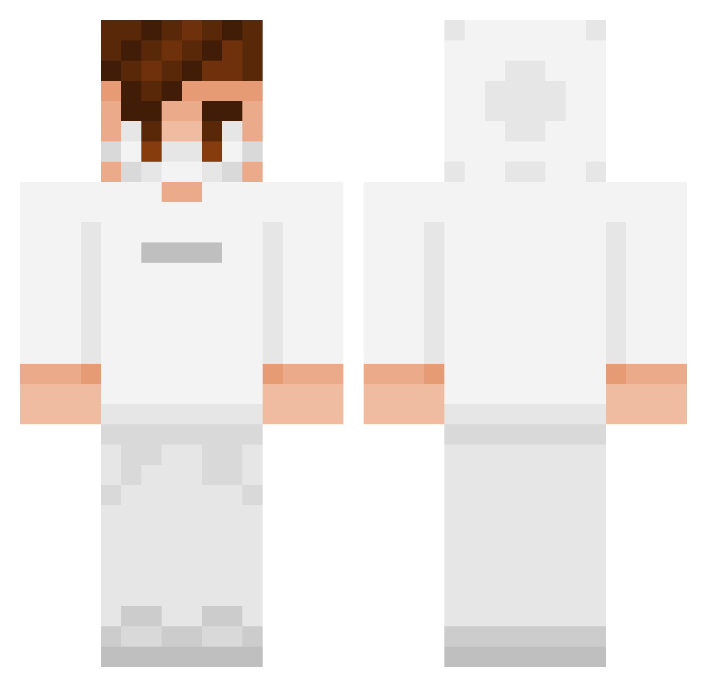 SaeHotora Minecraft skin, front and back view