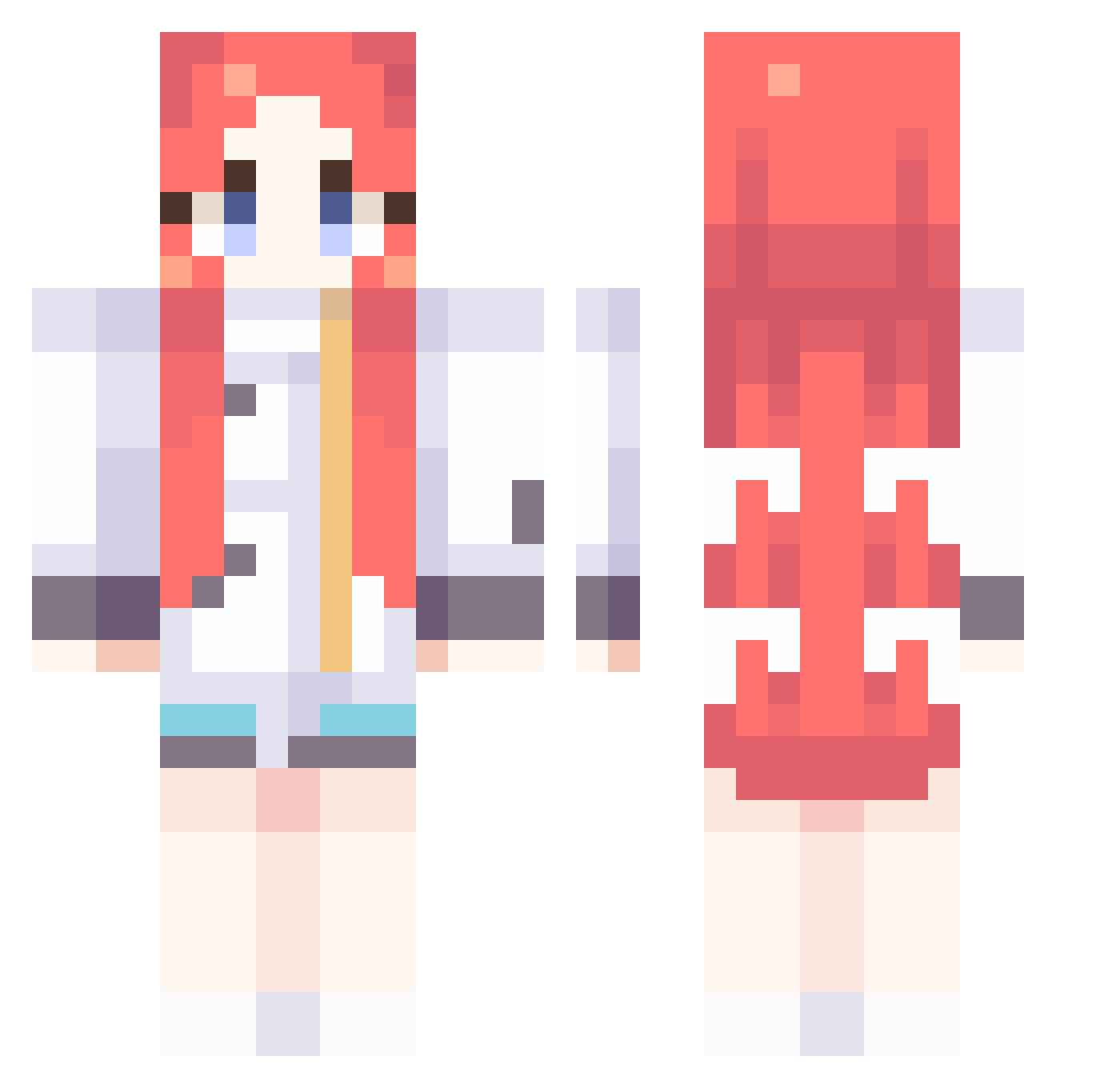 MCJH Minecraft skin, front and back view