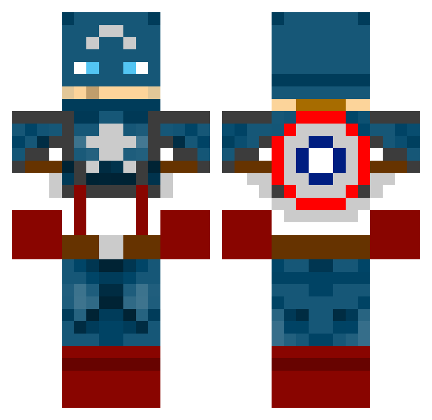 Moistify Minecraft skin, front and back view