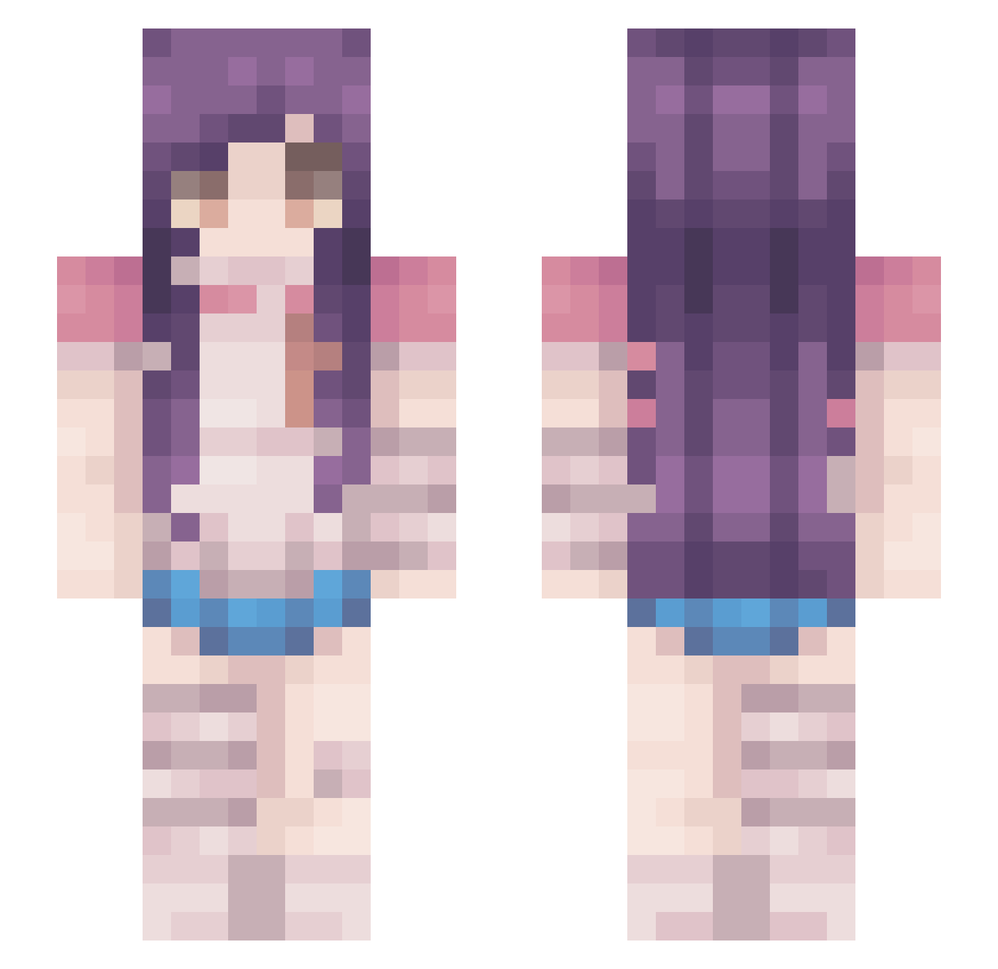 _Duygu Minecraft skin, front and back view