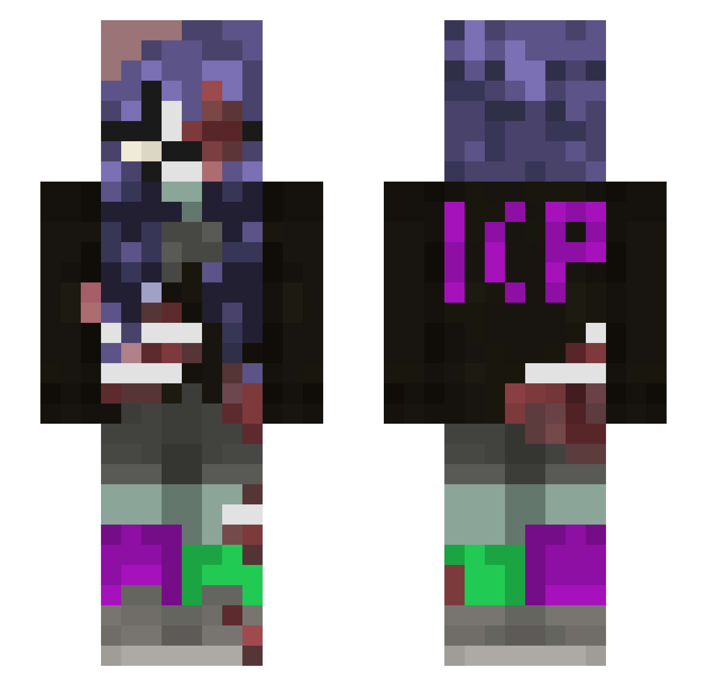 Lucja_roza Minecraft skin, front and back view