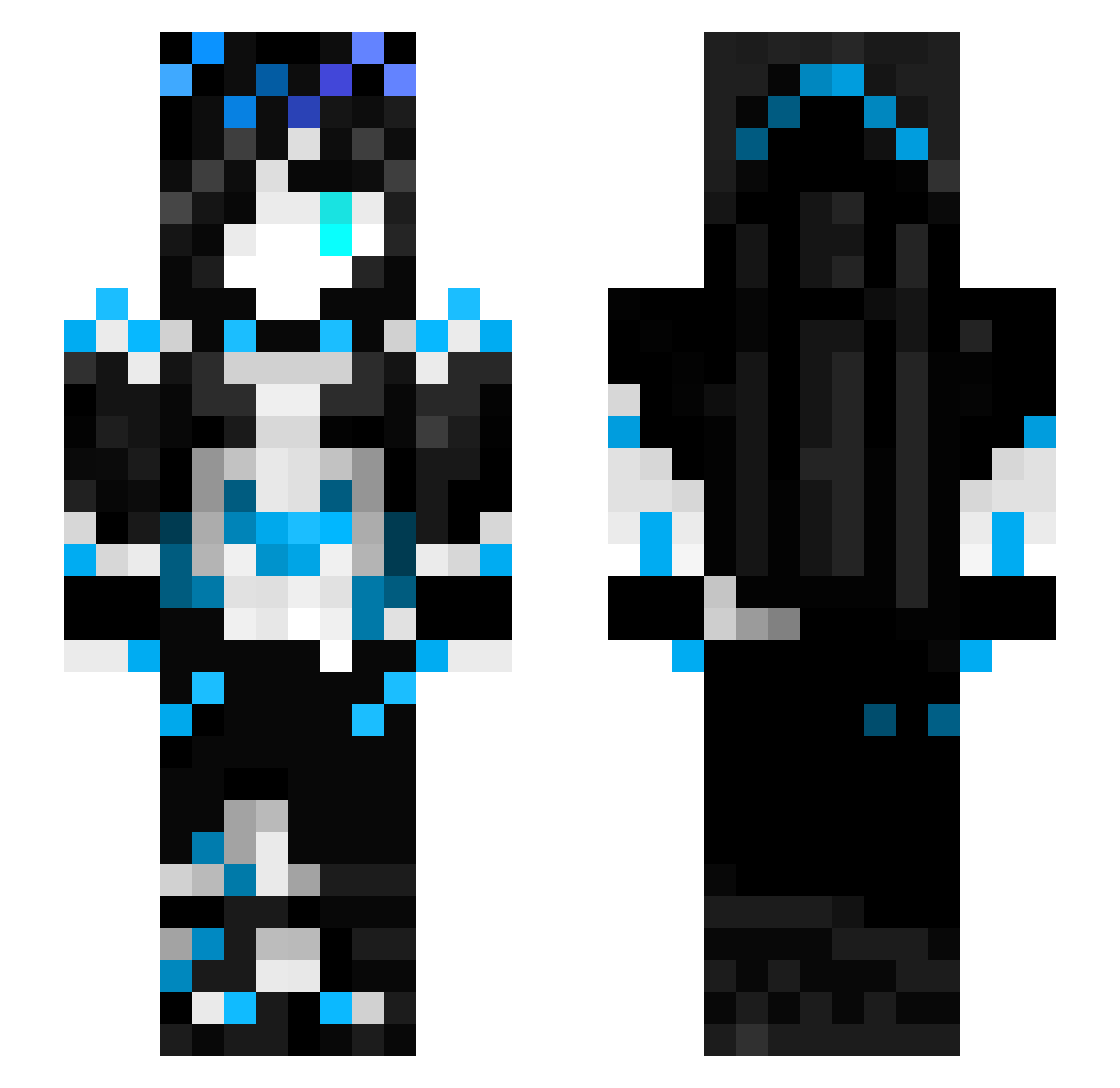 haruBB Minecraft skin, front and back view