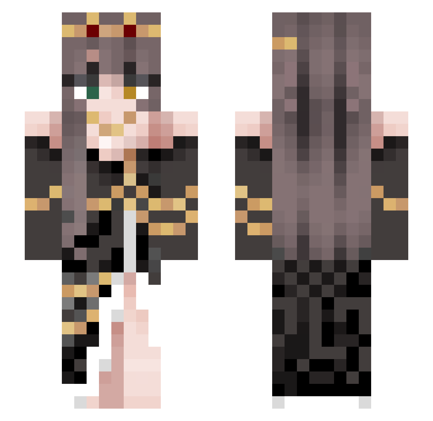 The_Niknak Minecraft skin, front and back view