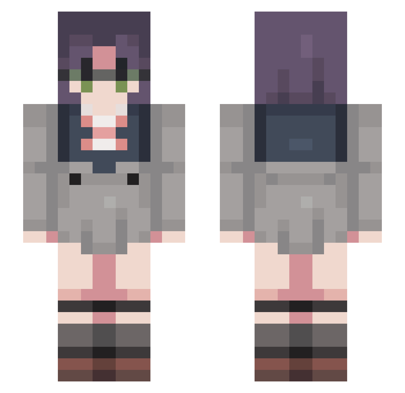 crsedhate Minecraft skin, front and back view