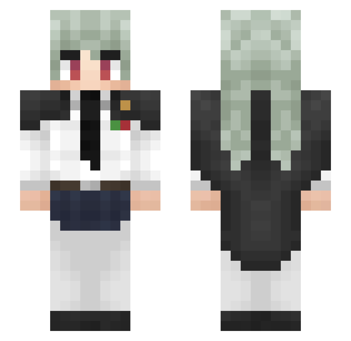 PekaDoge Minecraft skin, front and back view