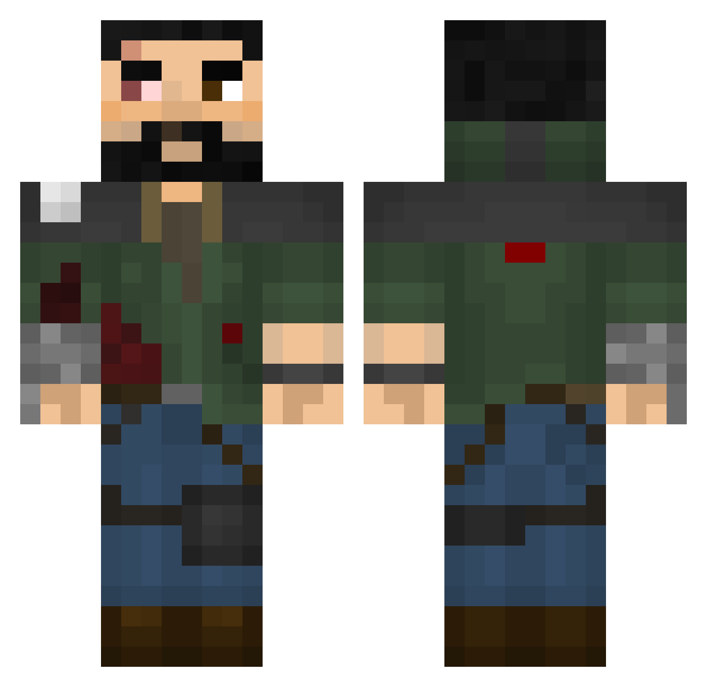 sonicfan4344 Minecraft skin, front and back view