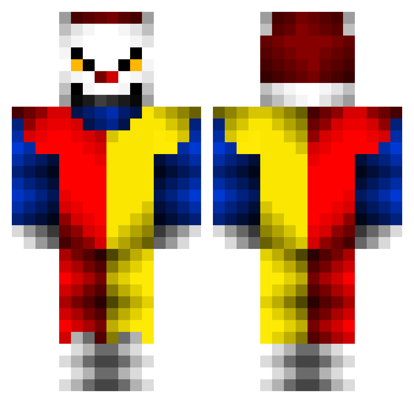 TyRexz Minecraft skin, front and back view