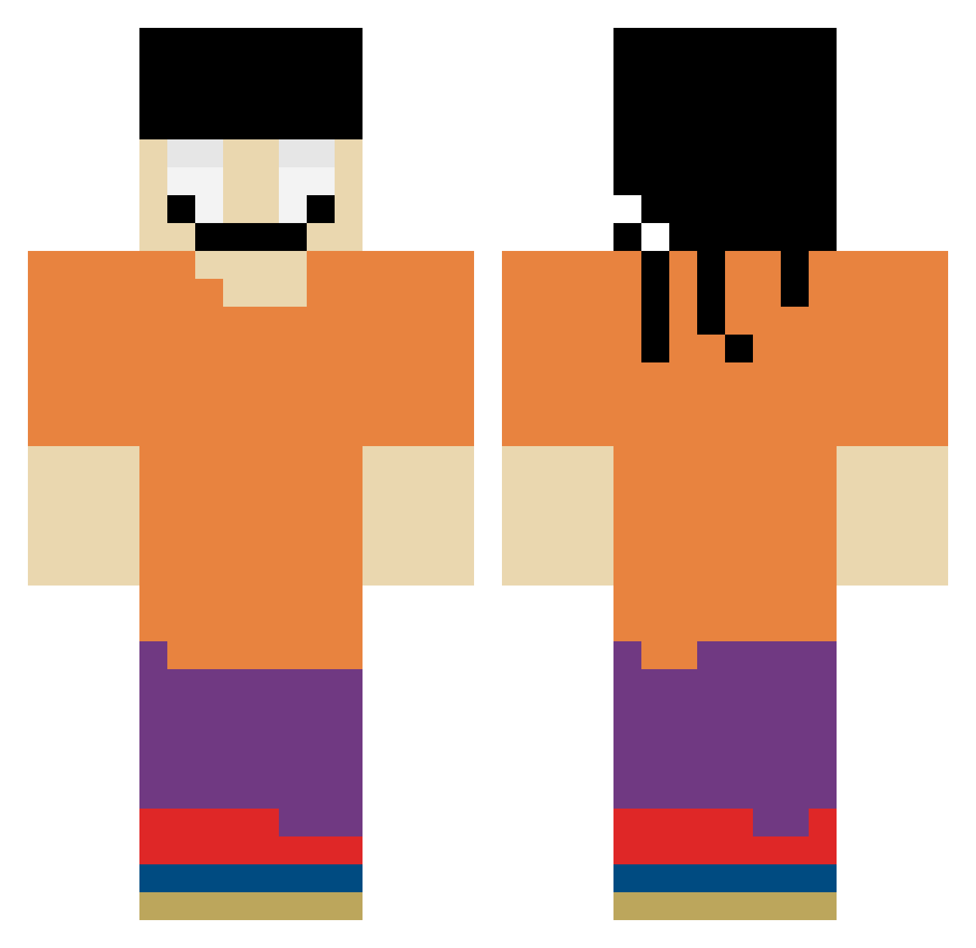 gutman Minecraft skin, front and back view