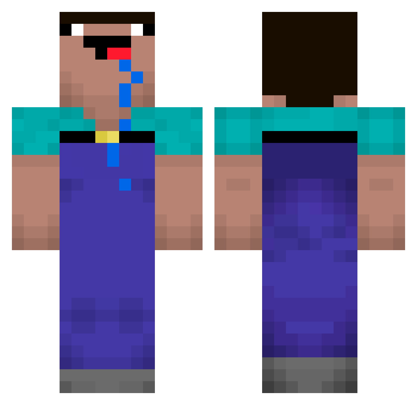 Konne12 Minecraft skin, front and back view
