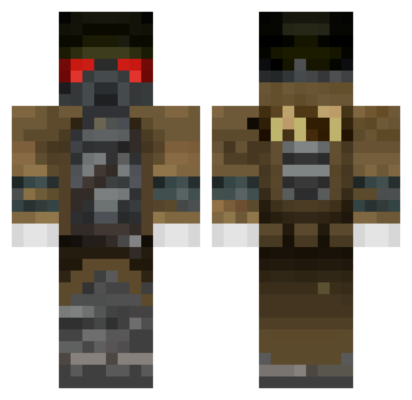 Soundlessninja Minecraft skin, front and back view