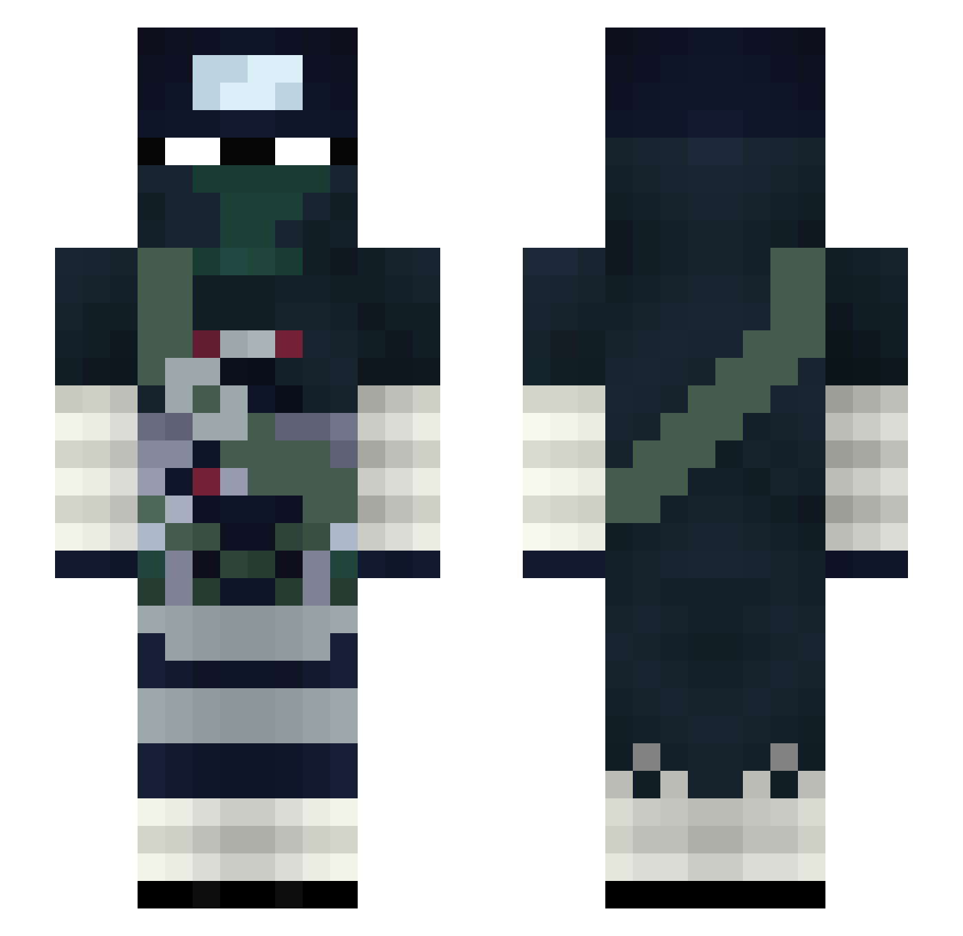 zxrba Minecraft skin, front and back view
