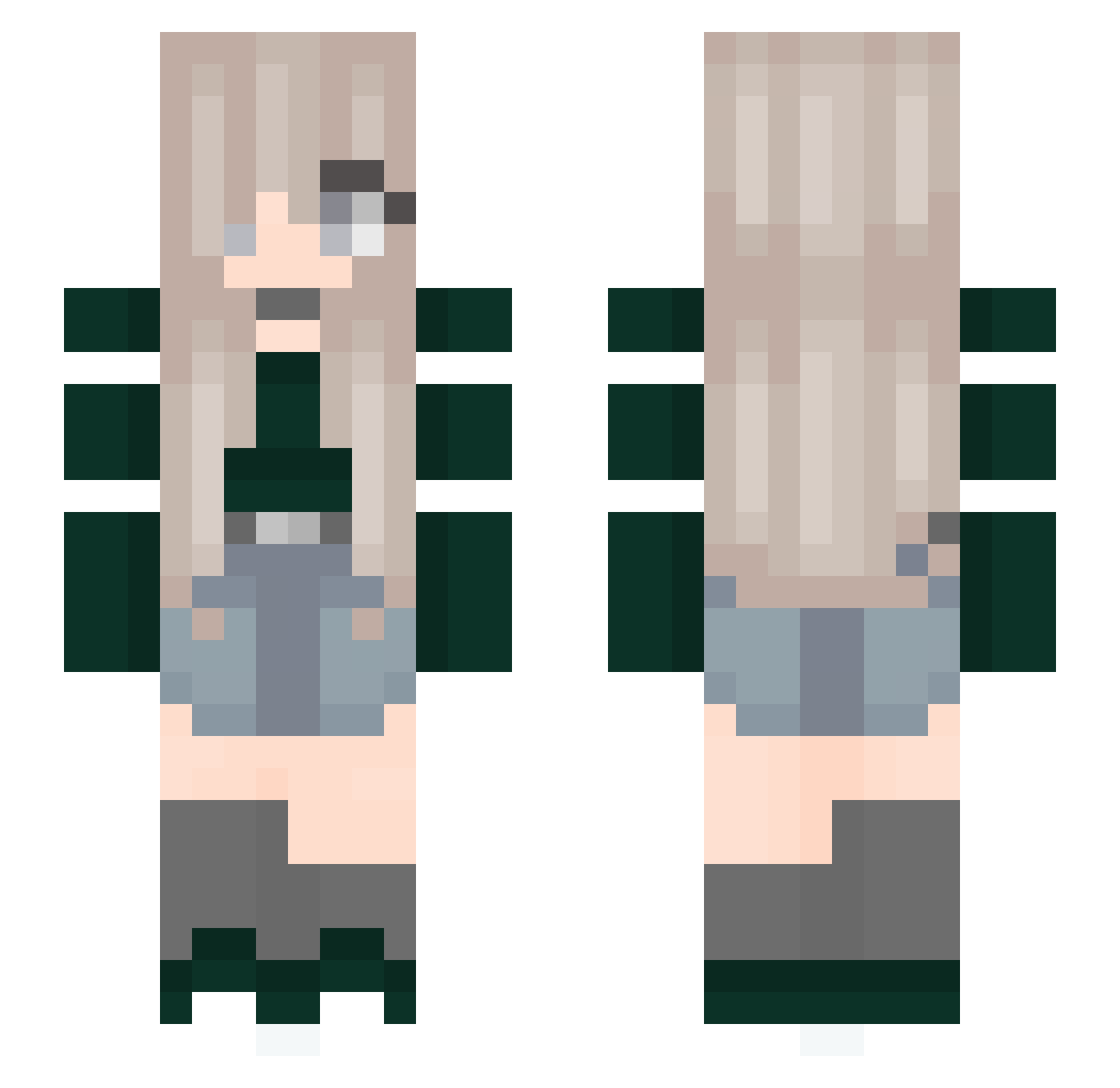 Oceanxscapes Minecraft skin, front and back view