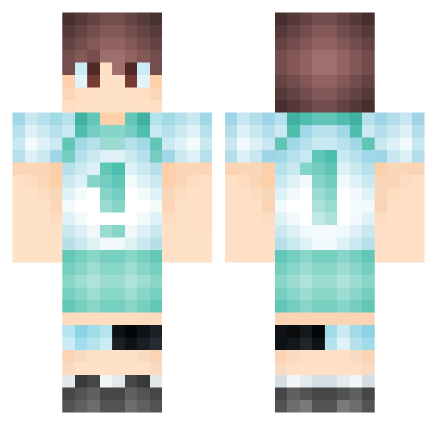 Liters Minecraft skin, front and back view