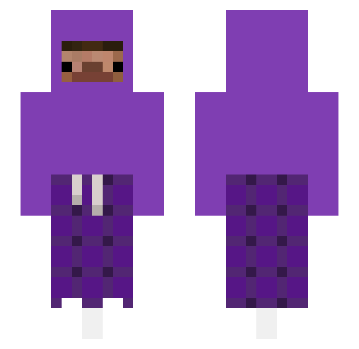 Bab1o Minecraft skin, front and back view