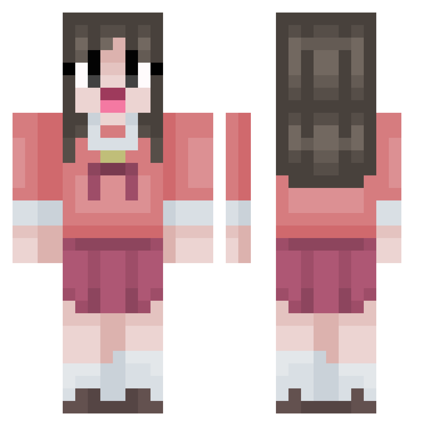 osaker_r Minecraft skin, front and back view