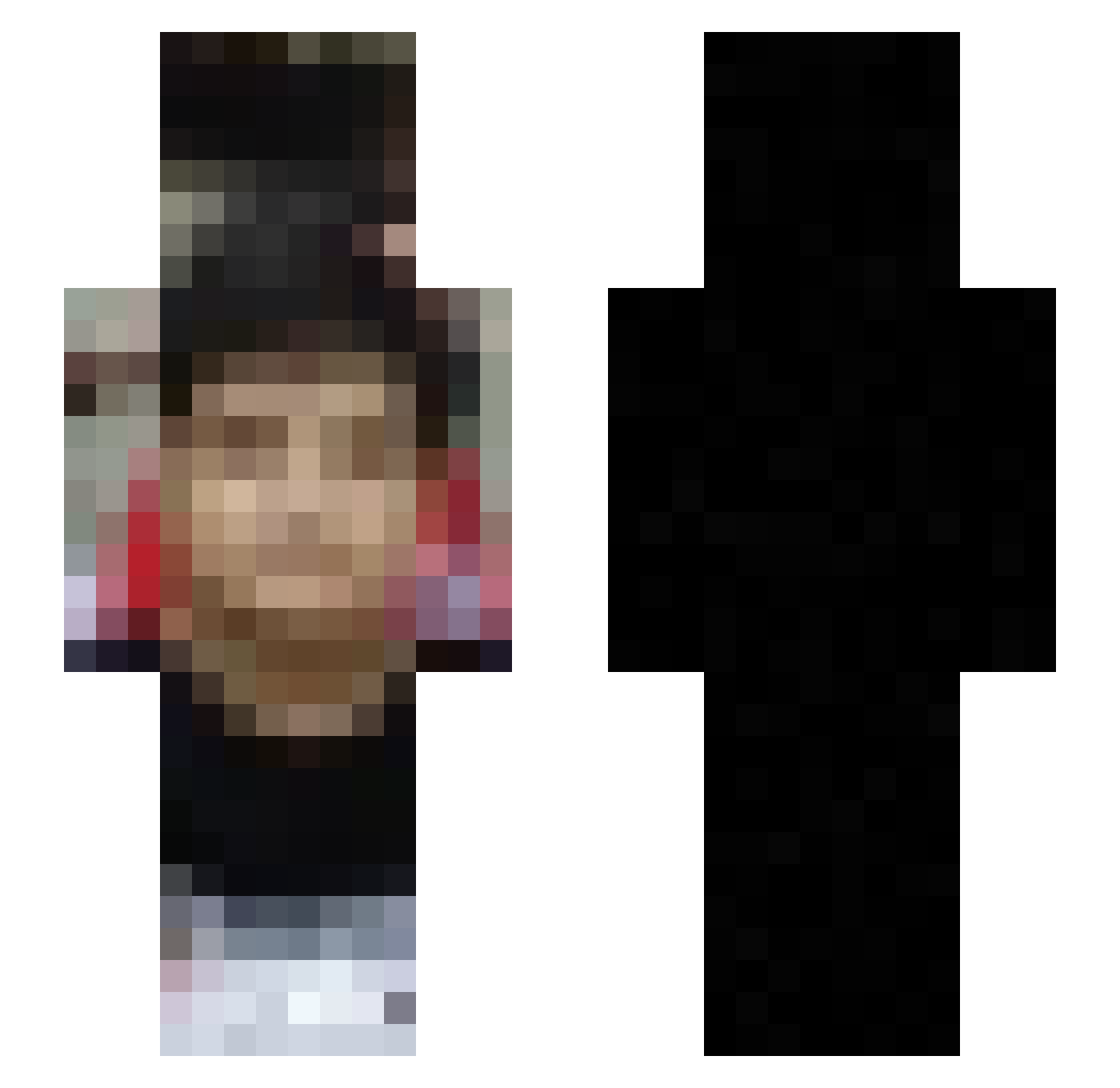 Compacts_ Minecraft skin, front and back view