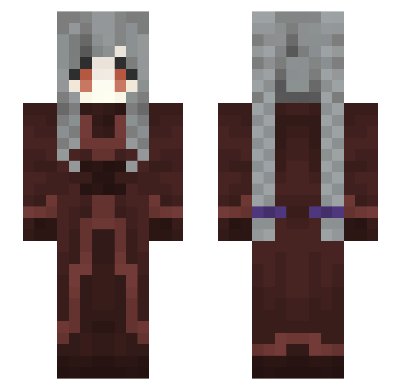 Annelida Minecraft skin, front and back view