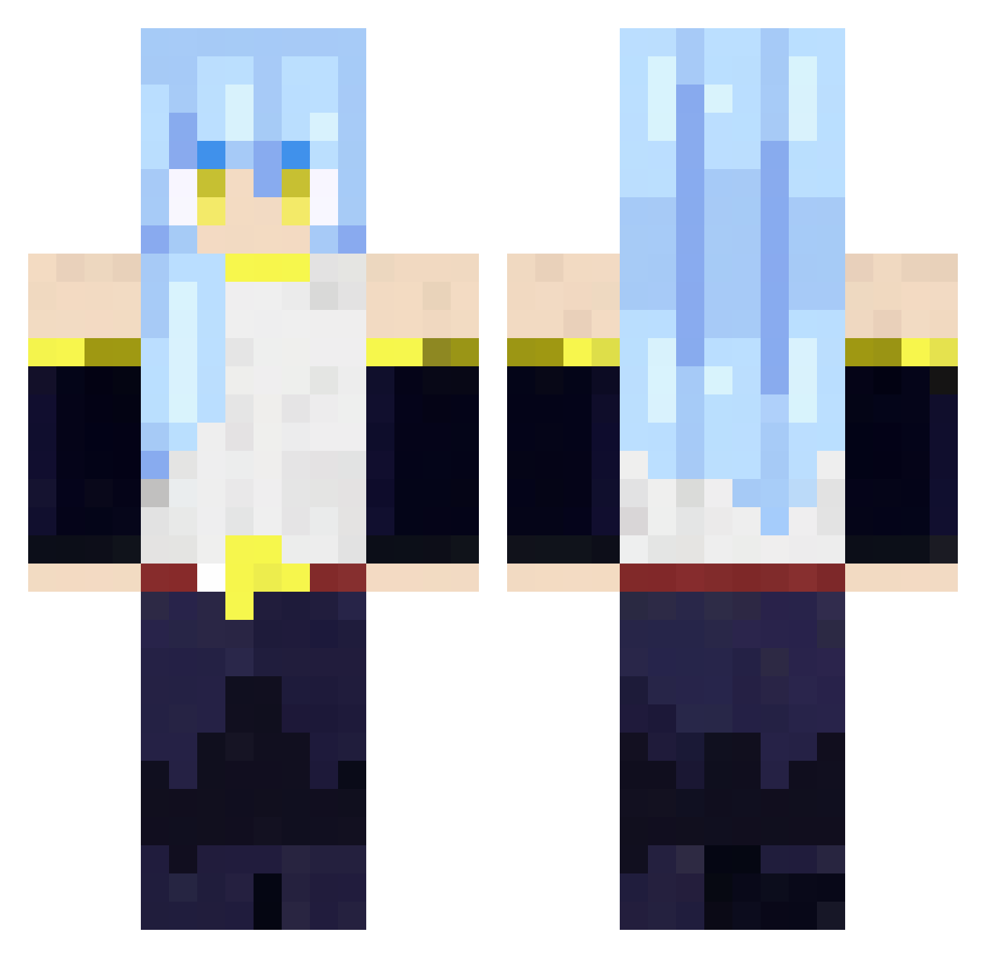xFrenzyy Minecraft skin, front and back view