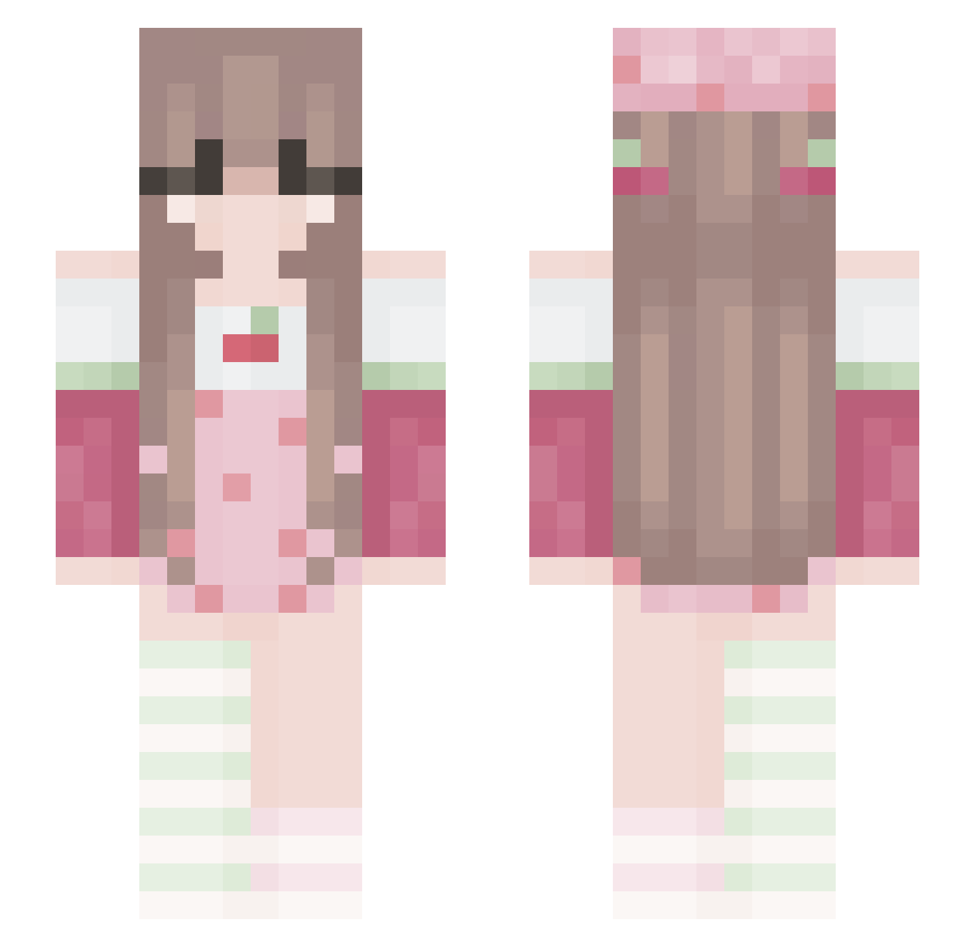 vedamae Minecraft skin, front and back view