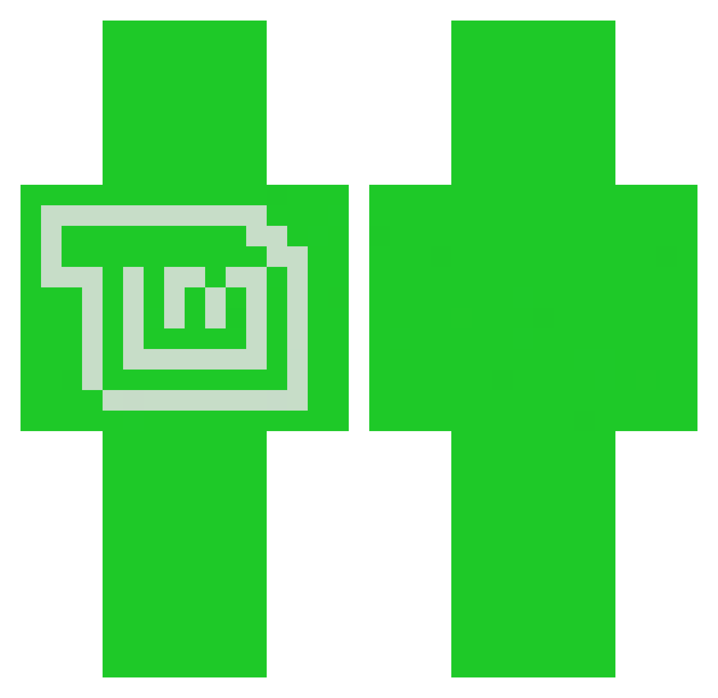 keepitcutty Minecraft skin, front and back view