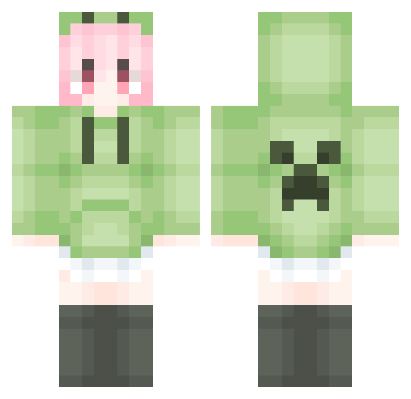 0rd1narySs Minecraft skin, front and back view