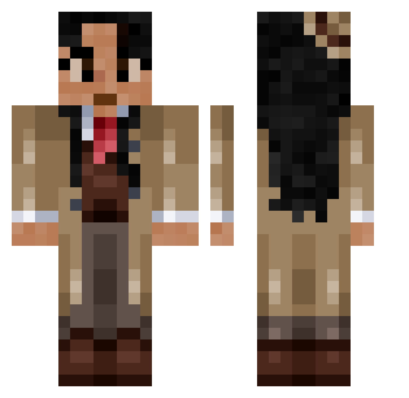 Italinha Minecraft skin, front and back view